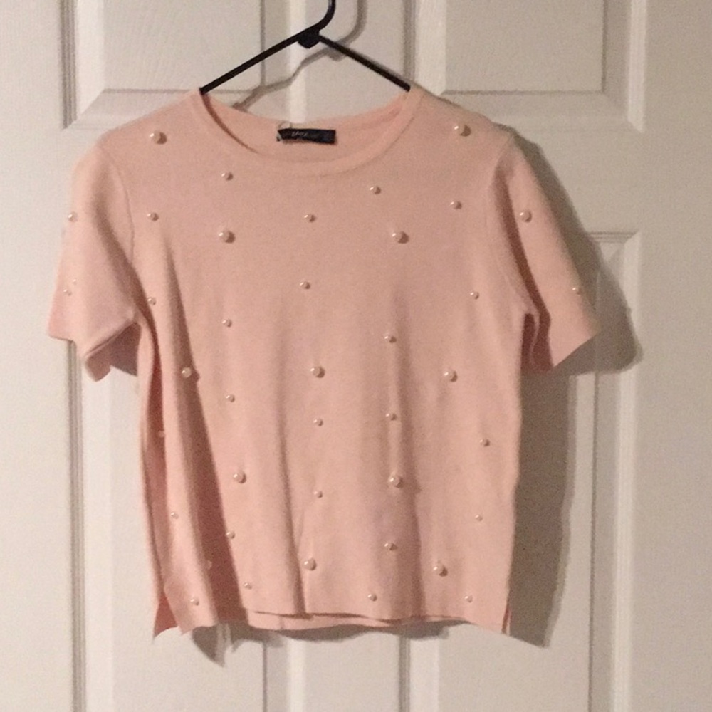 Zara pearl embellished sweater